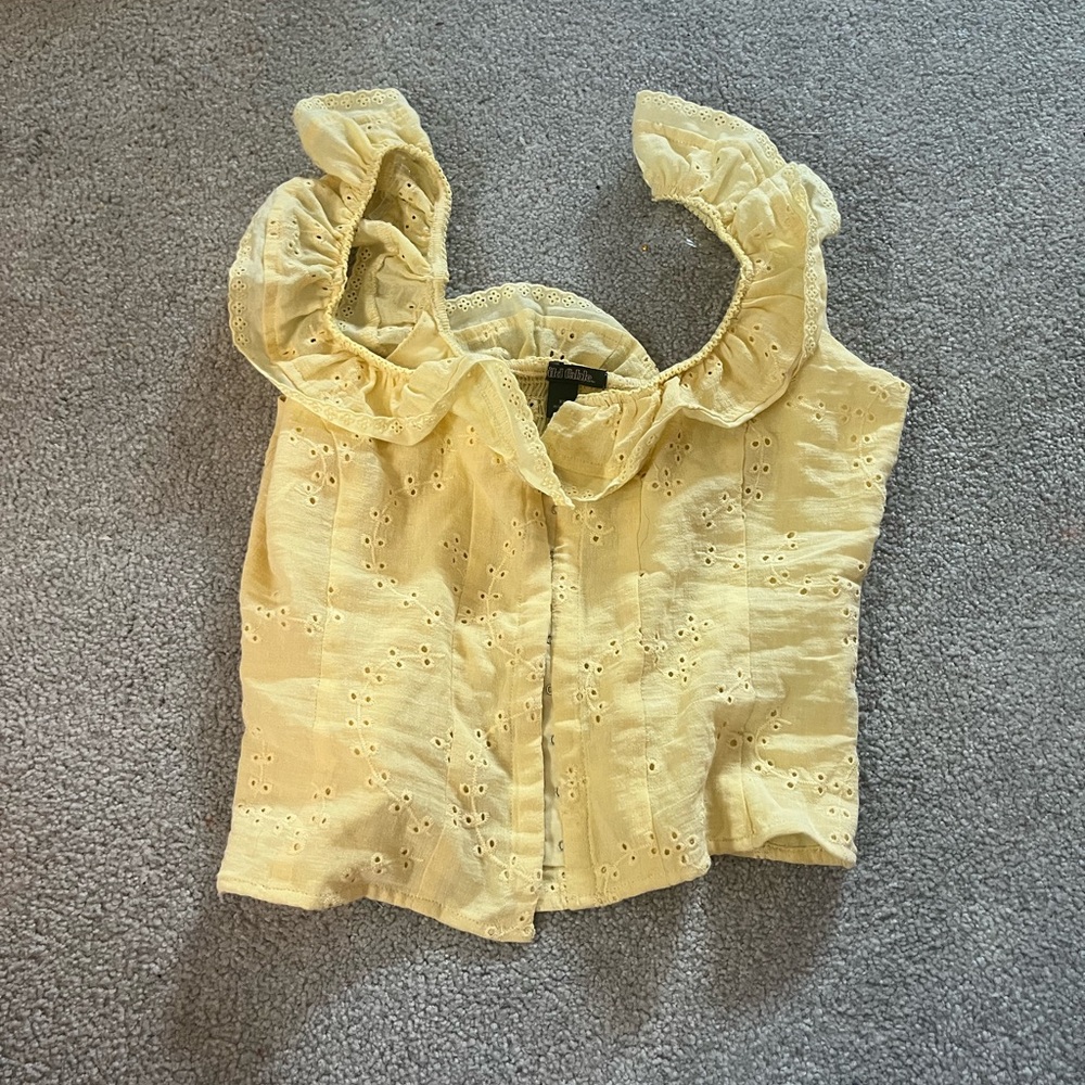 Yellow Ruffled Women's Top